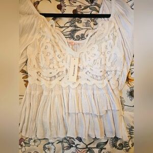 Francesca's White Western Shirt